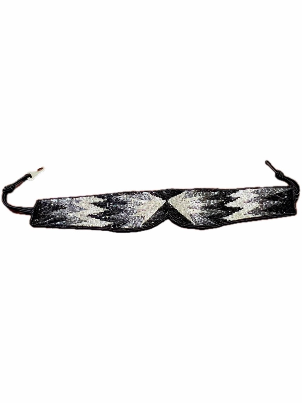 Vintage Milor Ltd Hand-Beaded Art Deco Belt black silver metallic - Picture 3 of 9